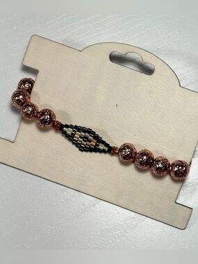 Handmade natural gemstone and seed beads bracelet
